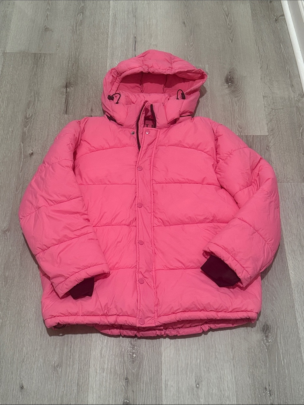 Bagatelle Bright Pink Hooded Puffer Coat
